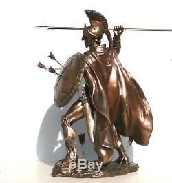 LEONIDAS Greek Spartan King Warrior Statue Sculpture Figure Bronze Finish 12.5in