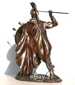 LEONIDAS Greek Spartan King Warrior Statue Sculpture Figure Bronze Finish 12.5in