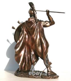 LEONIDAS Greek Spartan King Warrior Statue Sculpture Figure Bronze Finish 12.5in