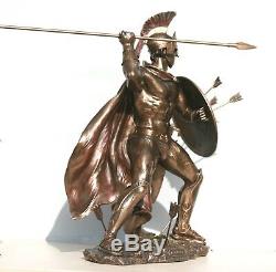 LEONIDAS Greek Spartan King Warrior Statue Sculpture Figure Bronze Finish 12.5in