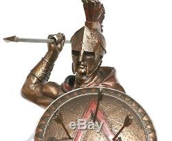 LEONIDAS Greek Spartan King Warrior Statue Sculpture Figure Bronze Finish 12.5in