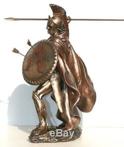 LEONIDAS Greek Spartan King Warrior Statue Sculpture Figure Bronze Finish 12.5in