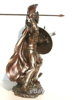 LEONIDAS Greek Spartan King Warrior Statue Sculpture Figure Bronze Finish 12.5in