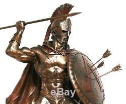 LEONIDAS Greek Spartan King Warrior Statue Sculpture Figure Bronze Finish 12.5in