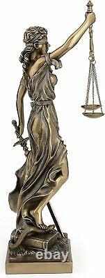 Large 18 inch Blind Lady Justice statue Sculpture Brand New Mint Gift Boxed