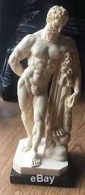 Large A. Santini Classic Figure Sculpture Male Nude 24 Tall Hercules & Nemean
