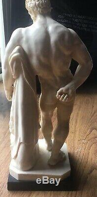 Large A. Santini Classic Figure Sculpture Male Nude 24 Tall Hercules & Nemean