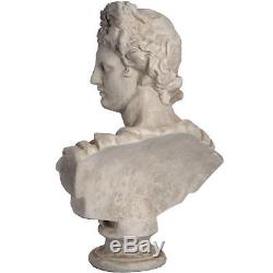 Large Antiqued Roman Style Statue Head Bust Aged Cast Resin Outdoor Figure