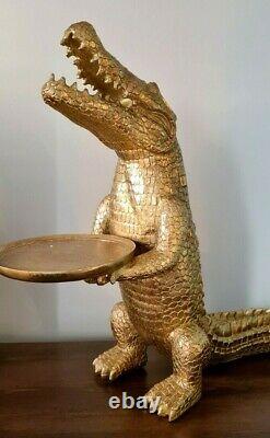 Large Crocodile Aligator Dish Plant Key Holder Statue Figure Ornament Decorative