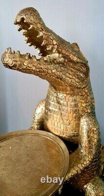 Large Crocodile Aligator Dish Plant Key Holder Statue Figure Ornament Decorative