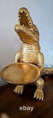 Large Crocodile Aligator Dish Plant Key Holder Statue Figure Ornament Decorative