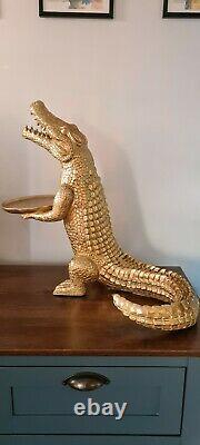 Large Crocodile Aligator Dish Plant Key Holder Statue Figure Ornament Decorative