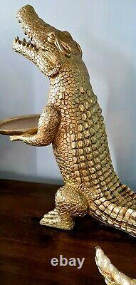 Large Crocodile Aligator Dish Plant Key Holder Statue Figure Ornament Decorative