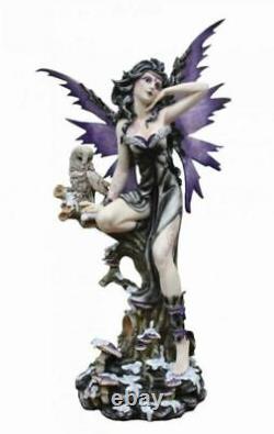 Large Fairy and Owl Companion Sculpture Statue Mythical Creatures Resin Figure