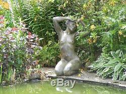 Large Female Bronze Resin Figure, Nixie, Garden Sculpture by Artstone