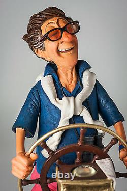 Large Guillermo Forchino Comic The Weekend Captain boat Figure Sculpture Statue