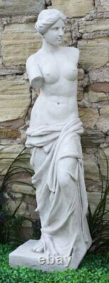 Large Venus Lady Figure Sculpture White Stone Effect Garden Statue Weatherproof
