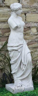 Large Venus Lady Figure Sculpture White Stone Effect Garden Statue Weatherproof