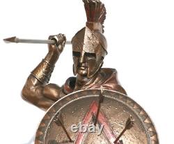 Leonidas Greek Spartan King Warrior Statue Sculpture Figure Bronze Finish 12.5in