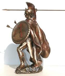 Leonidas Greek Spartan King Warrior Statue Sculpture Figure Bronze Finish 12.5in