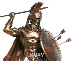 Leonidas Greek Spartan King Warrior Statue Sculpture Figure Bronze Finish 12.5in