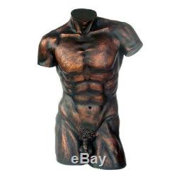 MALE TORSO Bronze Metal Effect Resin Figure statue Nude Erotic Art Sculpture 3ft