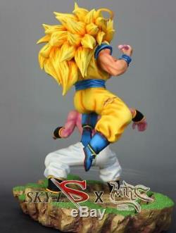 MRC SSJ3 Super Saiyan 3 Son Goku vs Kid Buu Resin Statue Figure 2 blue MUI Gohan