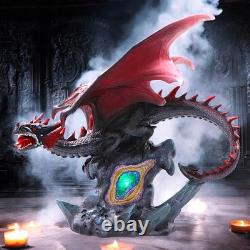 Majestic Fantasy Dragon Figurine with LED Light Up Base Mystical Crystal Statue