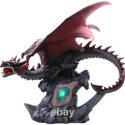 Majestic Fantasy Dragon Figurine with LED Light Up Base Mystical Crystal Statue