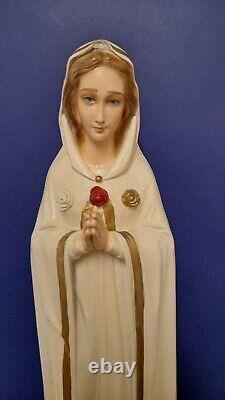 Maria Rosa Mystica Statue Virgin Mary Figure Vintage Resin Madonna 50cm