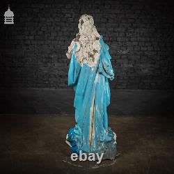 Mary with Cherubs Statue, Large Early 20th C Resin Composite Figure