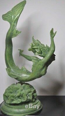 Mermaid Statue Sculpture Figure Figurine Resin Carved Artwork Hand Sculpting Art