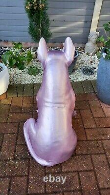 Metallic Pink Fibreglass Bull Terrier Statue / Figure