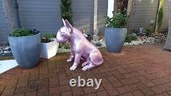 Metallic Pink Fibreglass Bull Terrier Statue / Figure