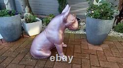 Metallic Pink Fibreglass Bull Terrier Statue / Figure