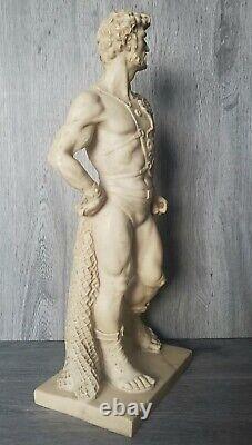 Mid Century Warrior Gladiator Greek, Roman Resin Large Sculpture Statue