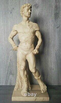 Mid Century Warrior Gladiator Greek, Roman Resin Large Sculpture Statue
