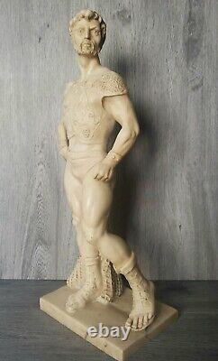 Mid Century Warrior Gladiator Greek, Roman Resin Large Sculpture Statue