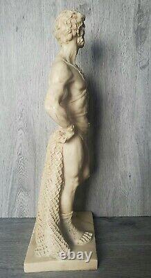 Mid Century Warrior Gladiator Greek, Roman Resin Large Sculpture Statue