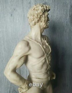 Mid Century Warrior Gladiator Greek, Roman Resin Large Sculpture Statue