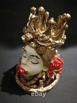 Modern art sculpture doll ooak princess head figurative decorative home decor 1