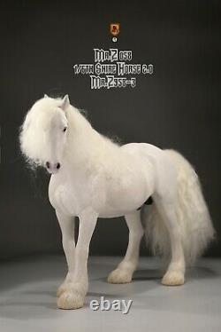 Mr. Z MRZ058-3 1/6 White Shire Horse Resin Figure Statue Model Without Harness