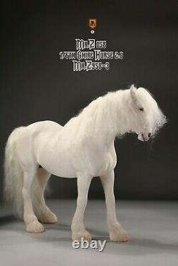 Mr. Z MRZ058-3 1/6 White Shire Horse Resin Figure Statue Model Without Harness