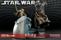 NIB Sideshow Yoda Vs Darth Sidious Diorama Statue Figure RARE! #172 of 550