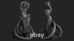 Naga Girl Statue (Unpainted) 8K 3D Printed Resin 10cm to 33cm