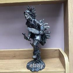 Native American Indian Chief Bronze Finish Resin Figure 32cm