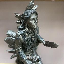 Native American Indian Chief Bronze Finish Resin Figure 32cm