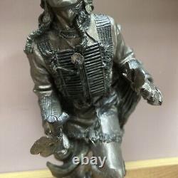 Native American Indian Chief Bronze Finish Resin Figure 32cm