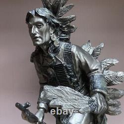 Native American Indian Chief Bronze Finish Resin Figure 32cm