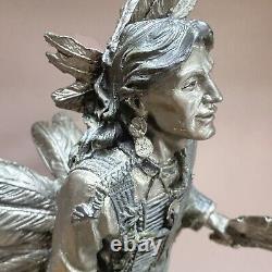 Native American Indian Chief Bronze Finish Resin Figure 32cm